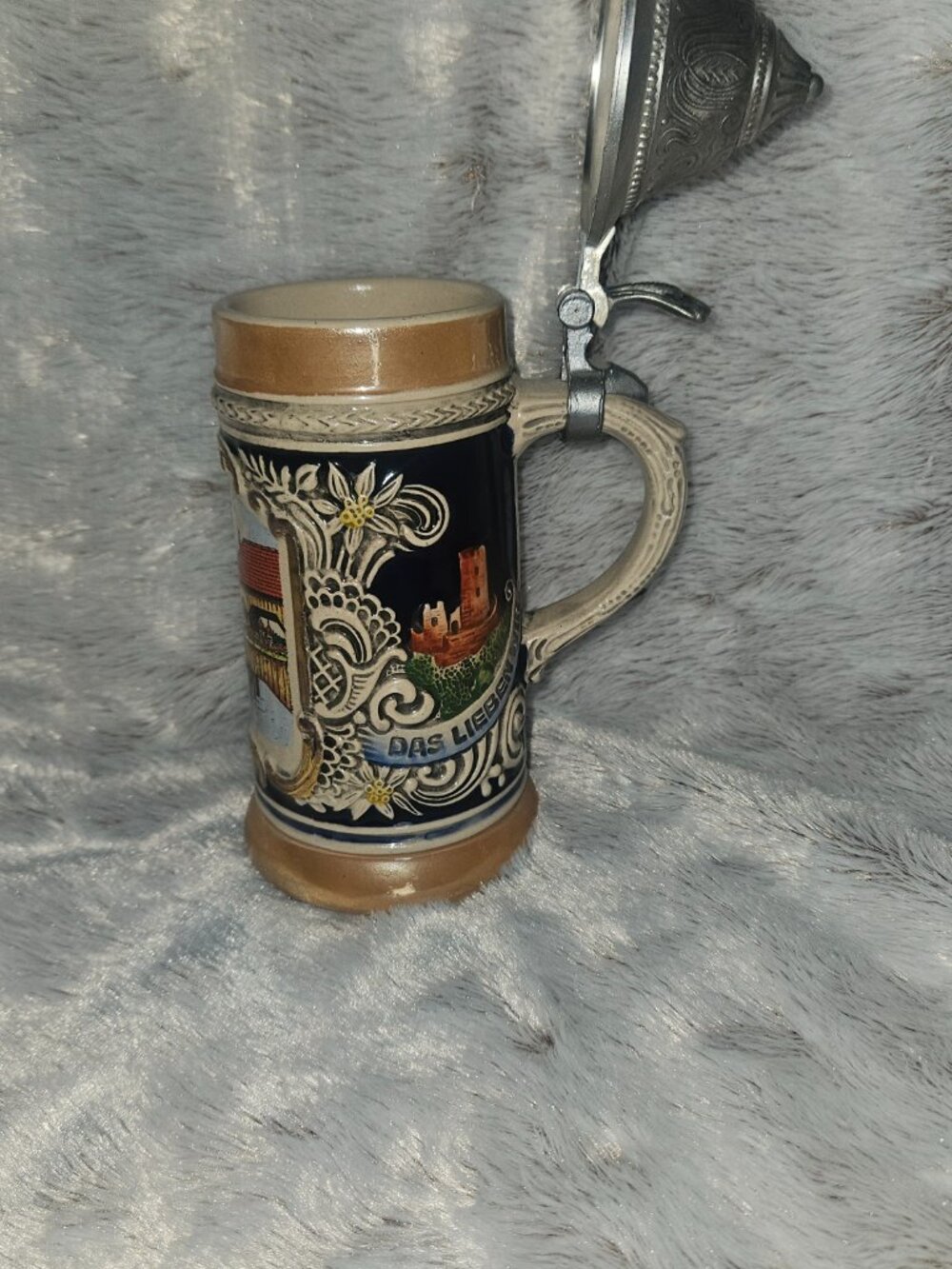 Vintage Gerz W Germany Lidded Beer Stein/ Mug German Cities Themed {#91-6} - Picture 3 of 6